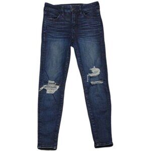 American Eagle Distressed Hi Rise Blue Jean Jeggings size 4